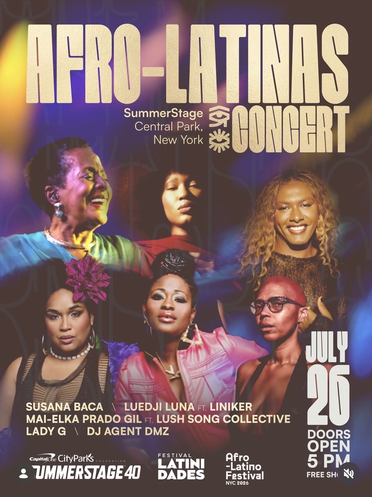 Afro-Latinas Concert flyer