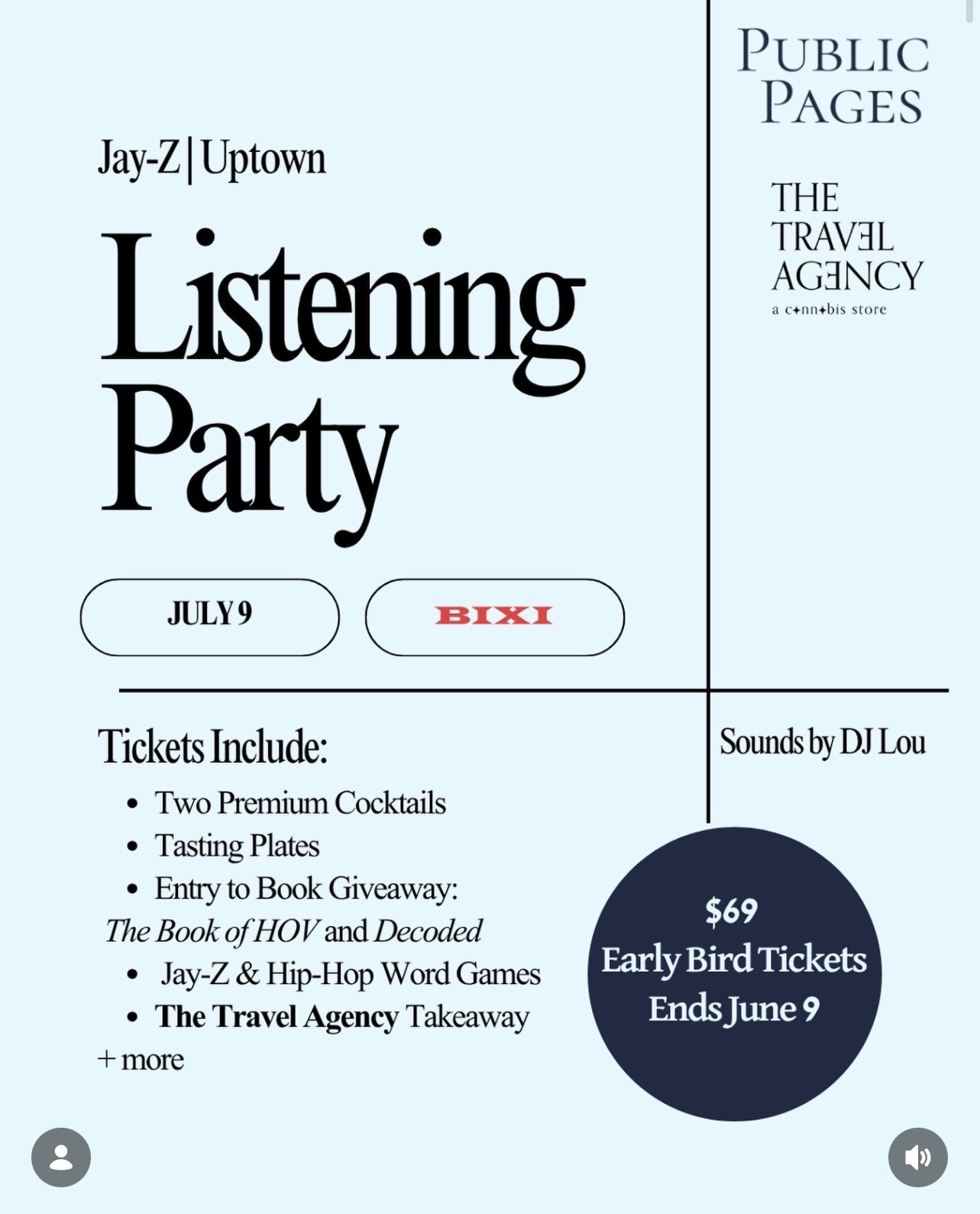 Jay-Z Uptown Listening Party flyer