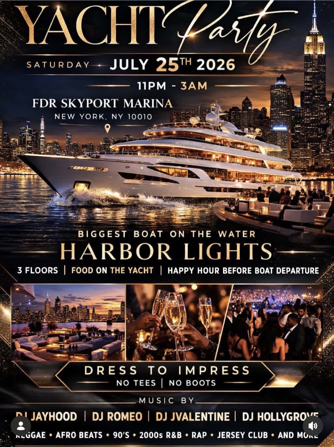 Yacht Party – Harbor Lights flyer