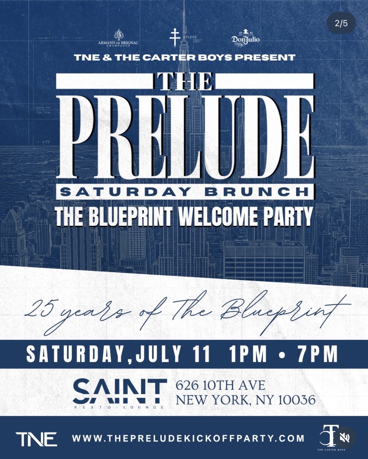 The Prelude Saturday Brunch – The Blueprint Welcome Party flyer