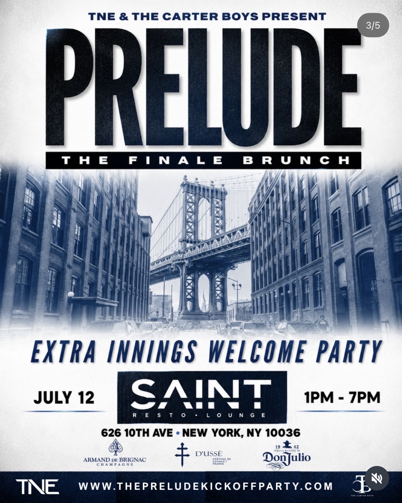 Prelude: The Finale Brunch – Extra Innings Welcome Party flyer
