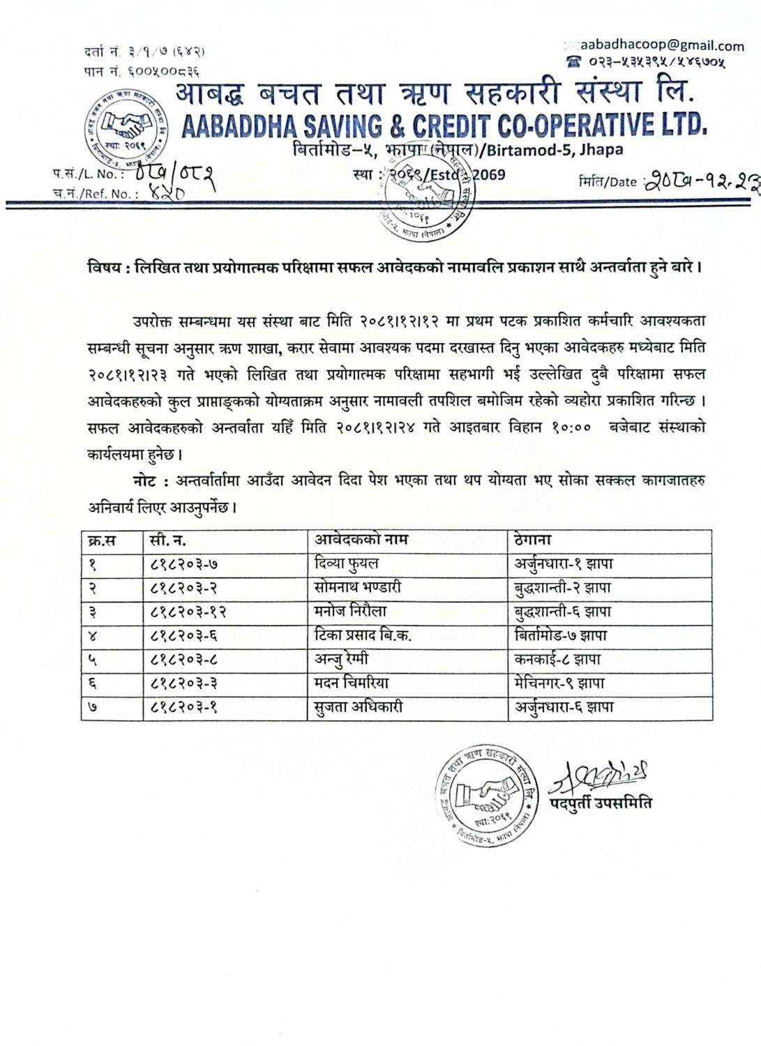 aabaddha notice