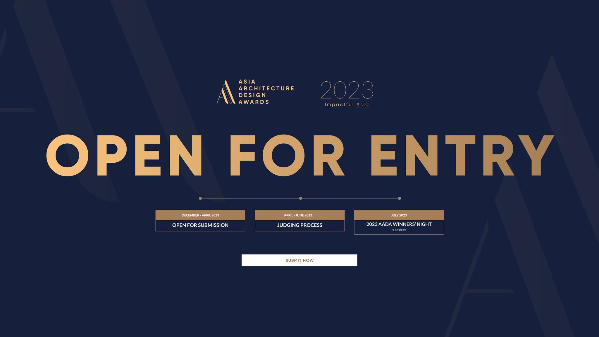 The 2023 Asia Architecture and Design Awards will take place from December 2022 to July 2023