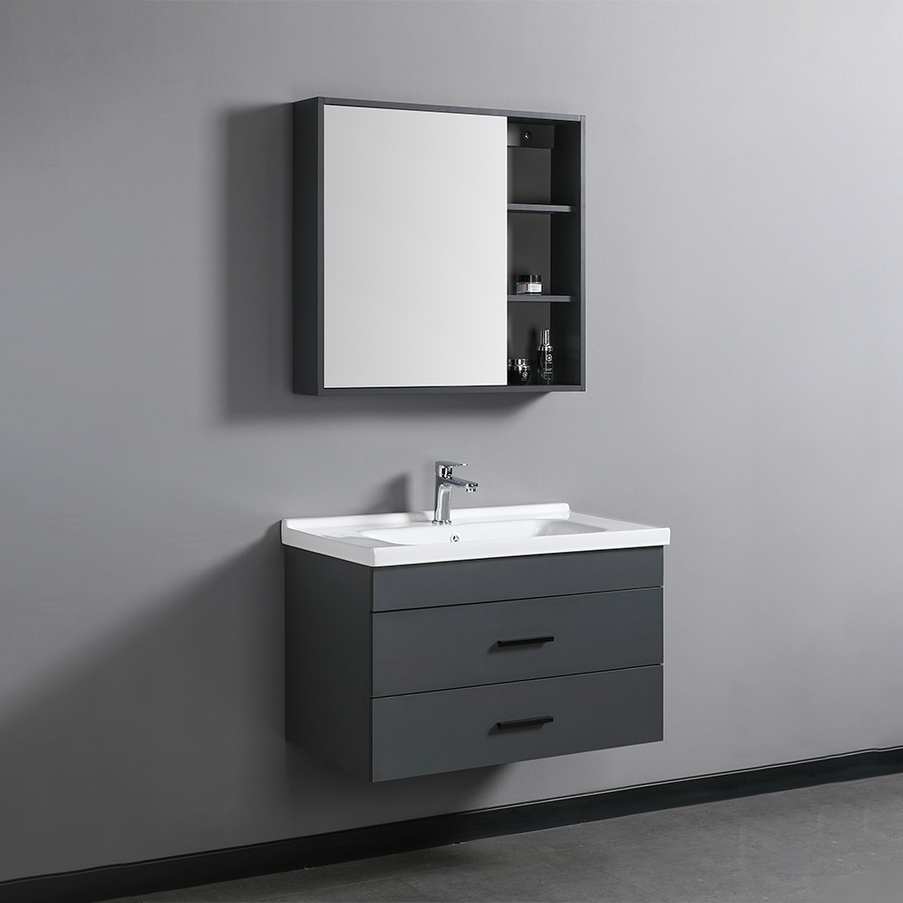 BCL-4335C Bathroom Cabinet + Mirror Black