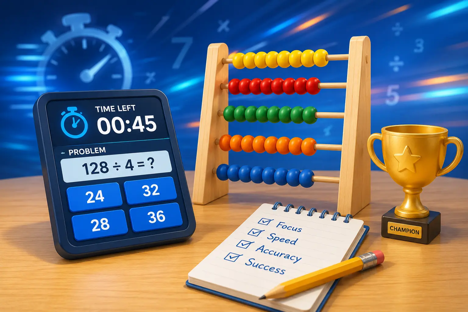 Timed math challenges arena