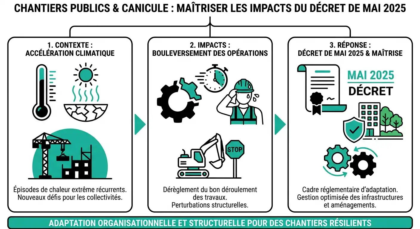 Chantiers publics et canicule : maîtriser les impacts du décret de mai 2025