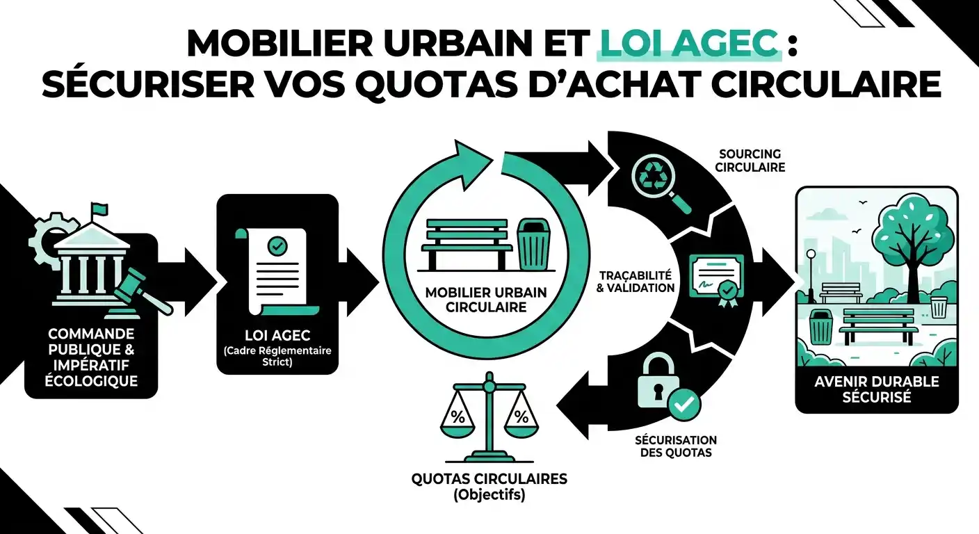Mobilier urbain et loi AGEC : comment sécuriser vos quotas d'achat circulaire