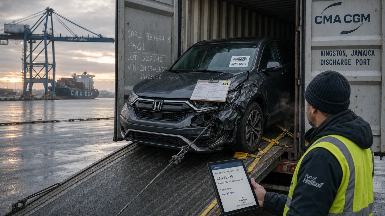 Salvage Car Shipping Calculator: Canada to Jamaica 2026
