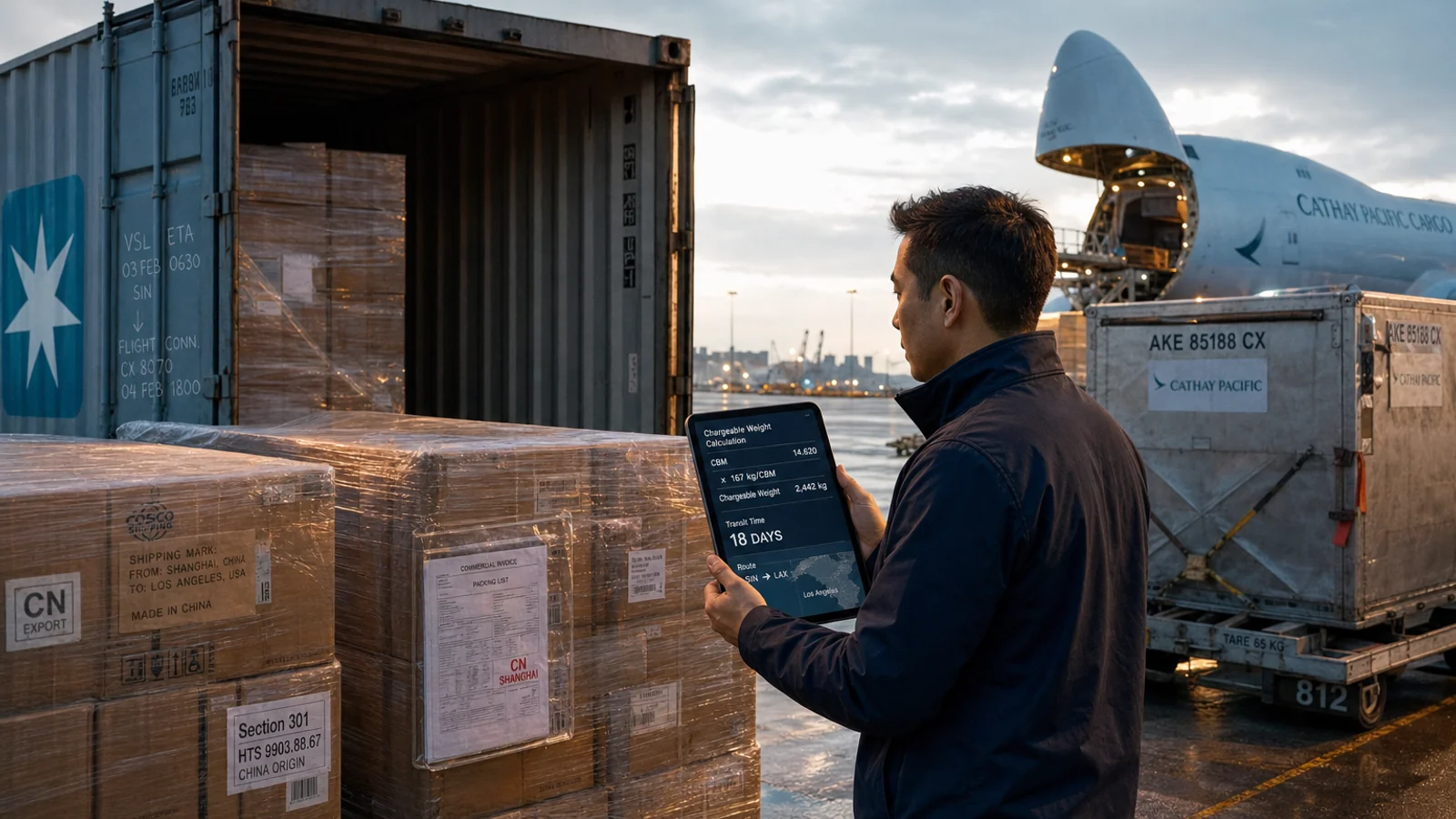 Sea-Air Cargo China to USA Calculator: 18-Day Transit 2026