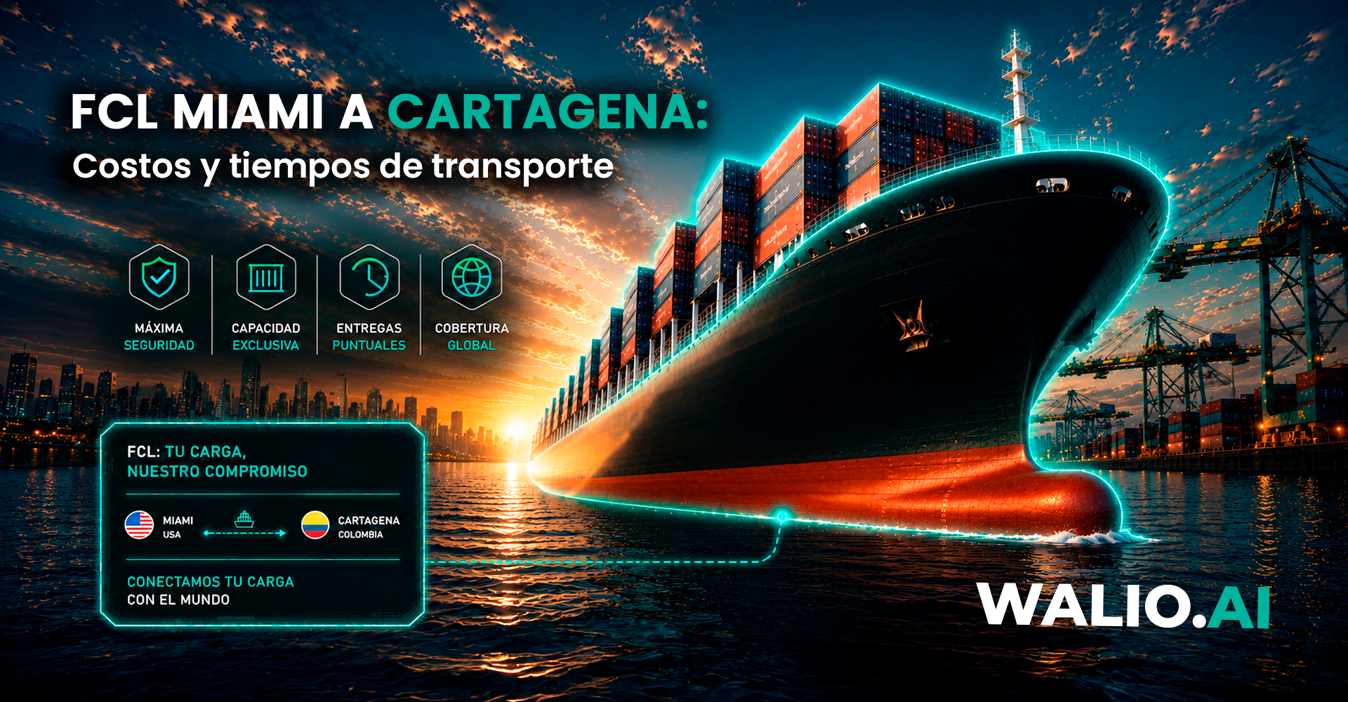 Contenedor Completo Miami-Cartagena: Costos y Tiempos de Transporte