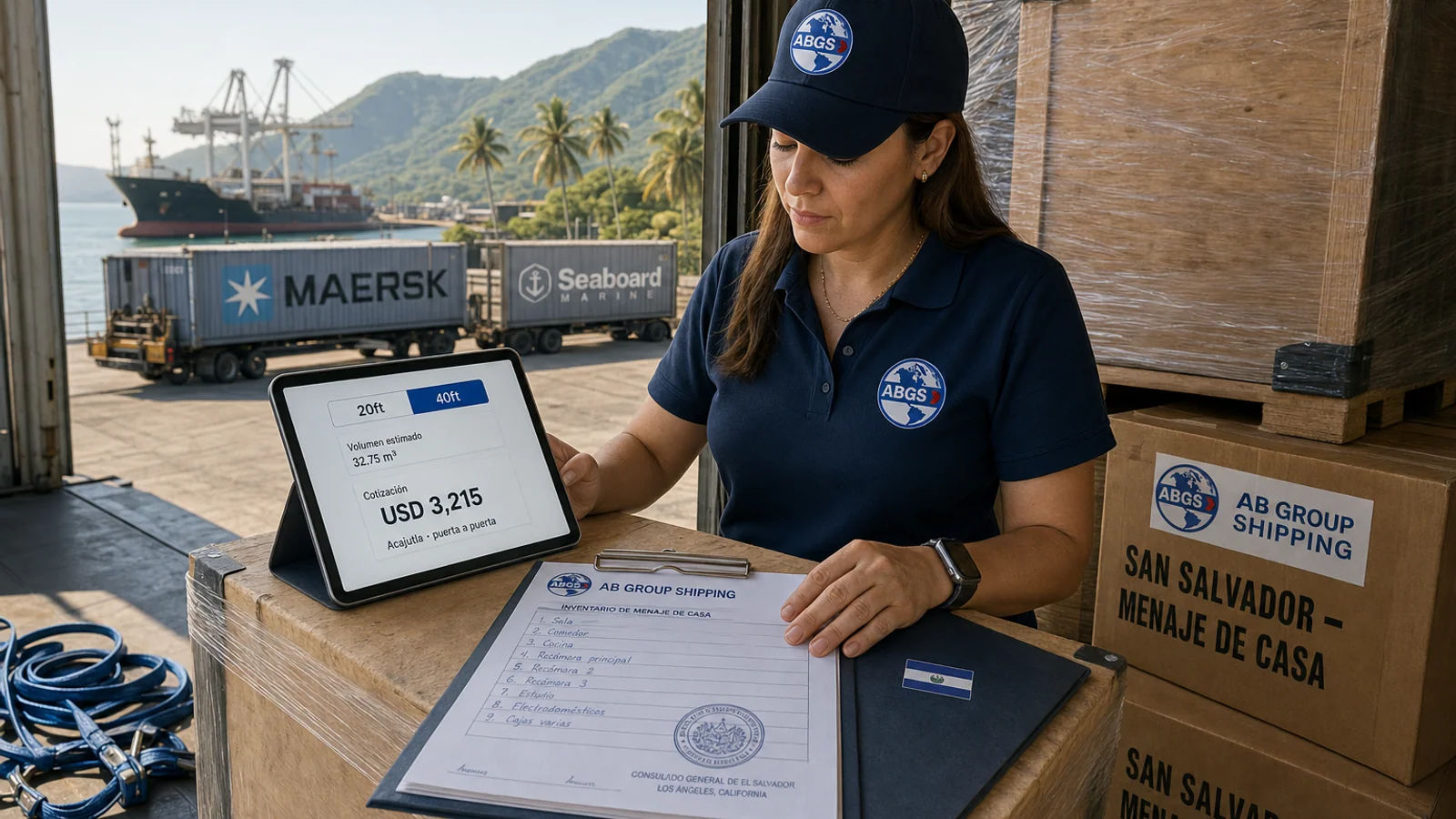 Calculadora mudanza a El Salvador 2026: precio en segundos