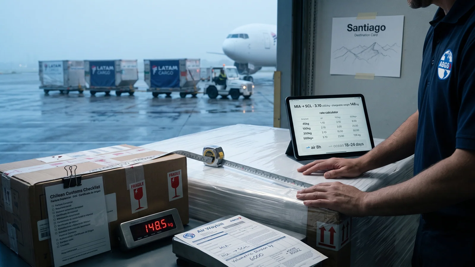 Air Freight Miami to Santiago Calculator: 2026 Rates