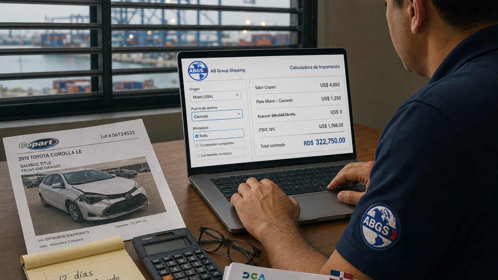 Calculadora Copart RD 2026: precio en segundos