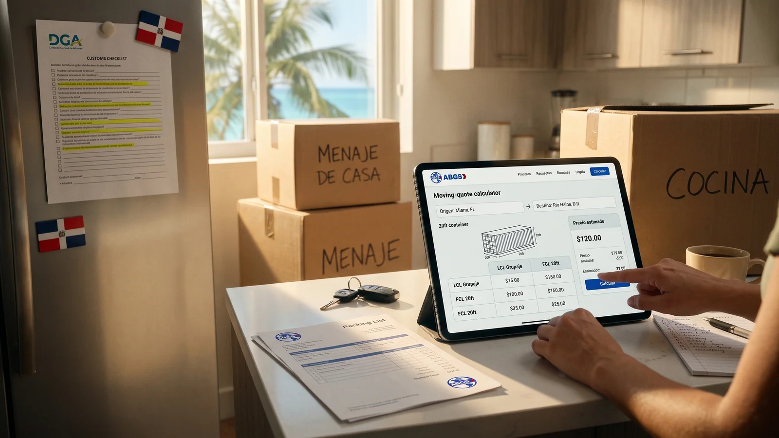 Calculadora online: cuánto cuesta mudanza a RD 2026
