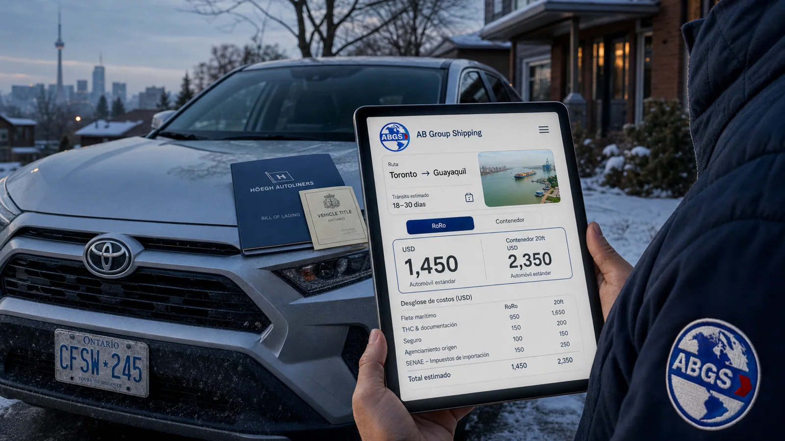 Calculadora online: cuánto cuesta enviar un carro a Ecuador