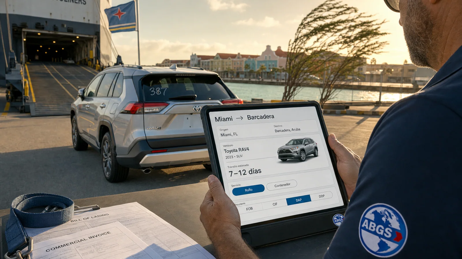 Calculadora envío de autos a Aruba 2026: 7-12 días