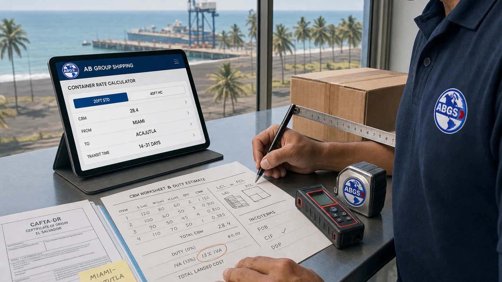Calculadora contenedor El Salvador 2026: 14 días