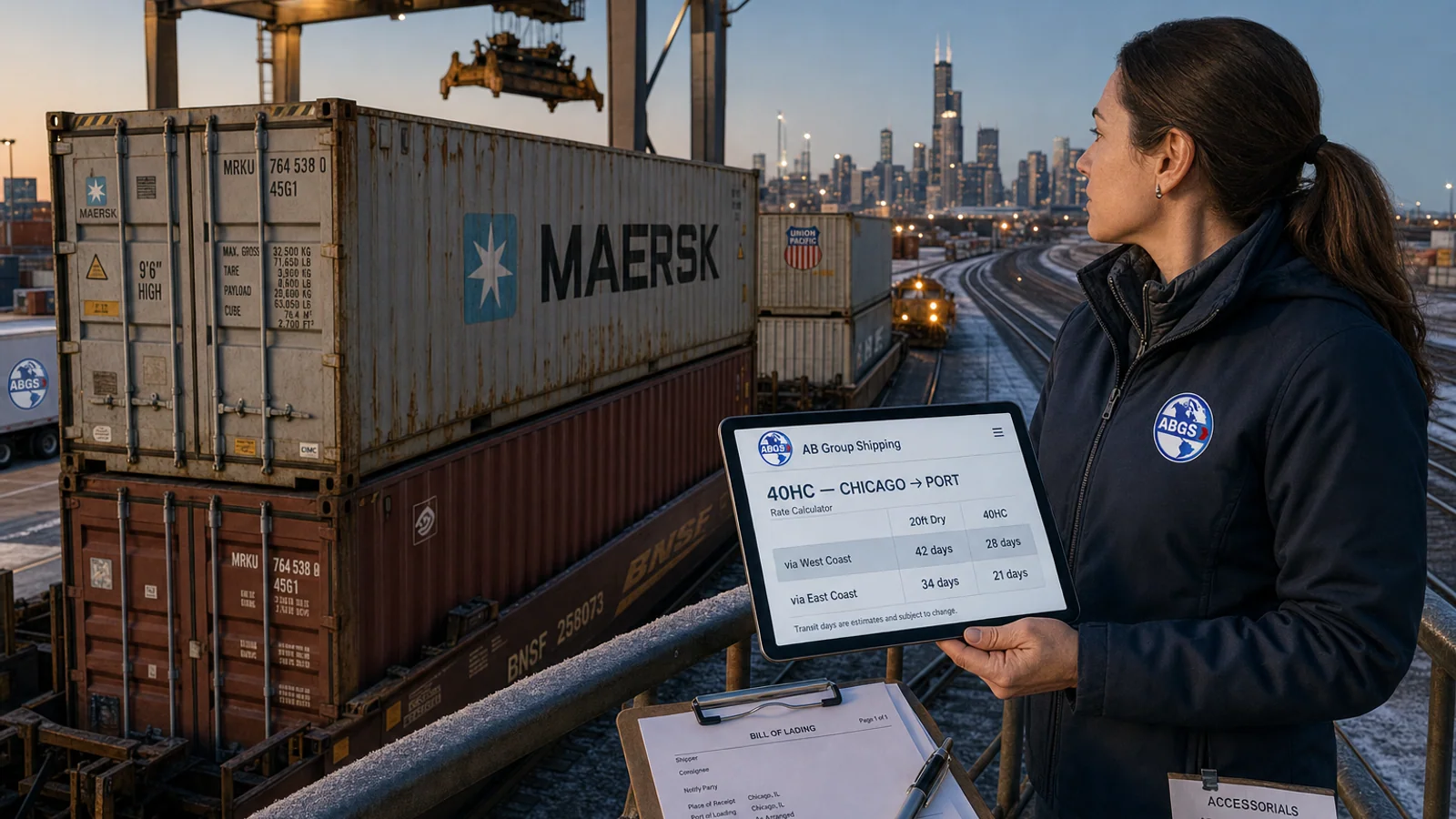 Calculadora contenedores desde Chicago 2026: 20 o 40 pies