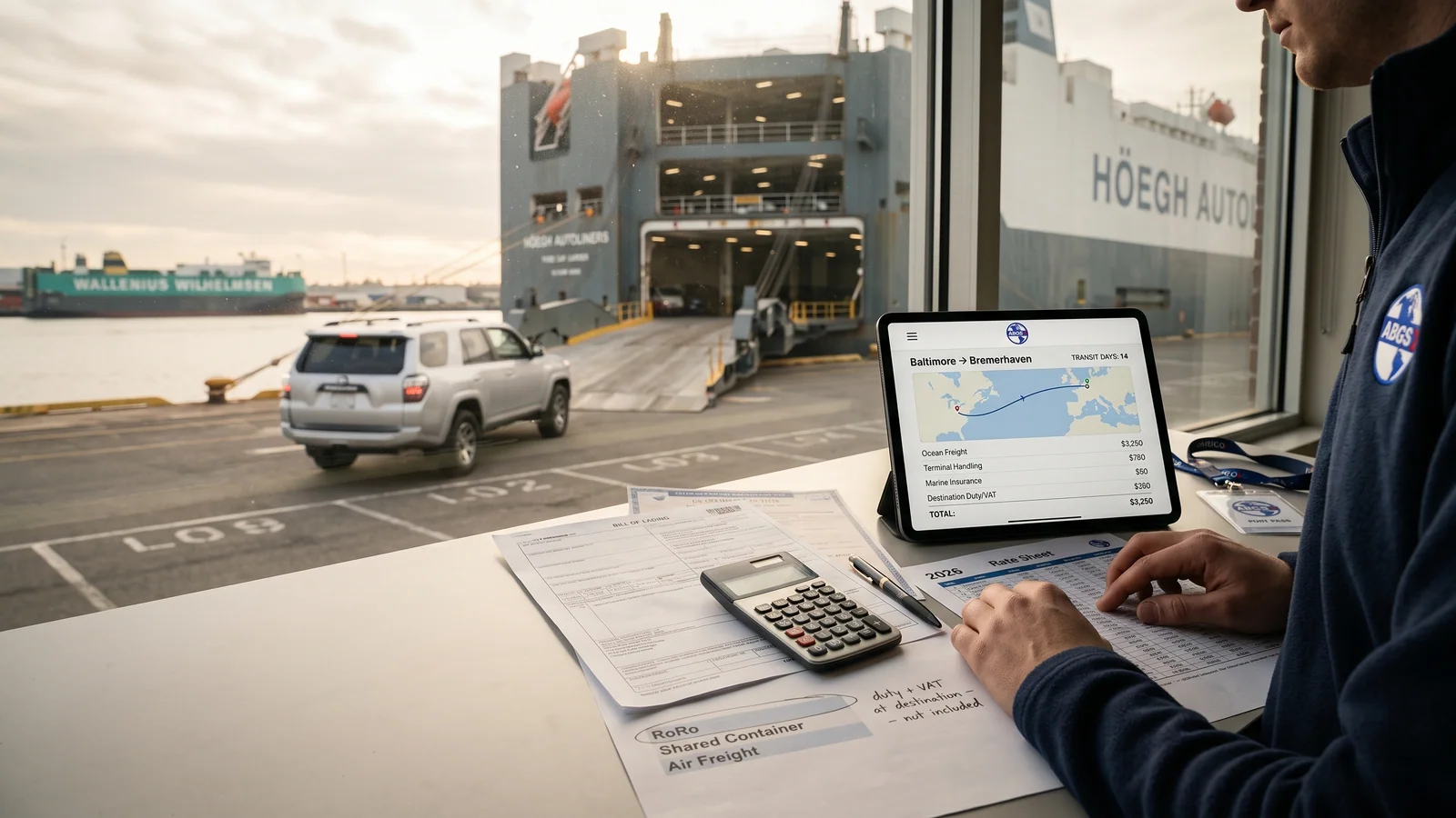 International Car Shipping Calculator: 2026 Rates