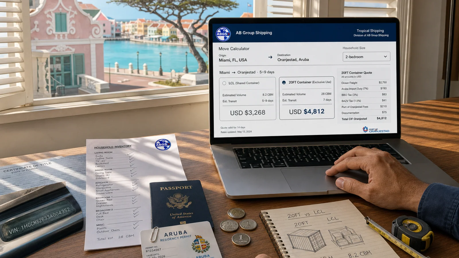Moving to Aruba Calculator: Instant Quotes (2026)