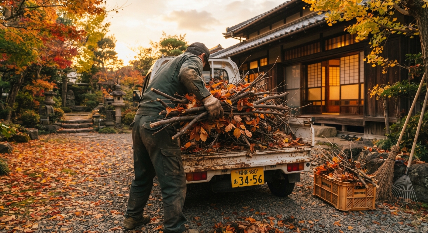 秋の植木の剪定で出た枝の処分｜ひとりで抱えない「切る・まとめる・運ぶ」の分け方のトップアイコン