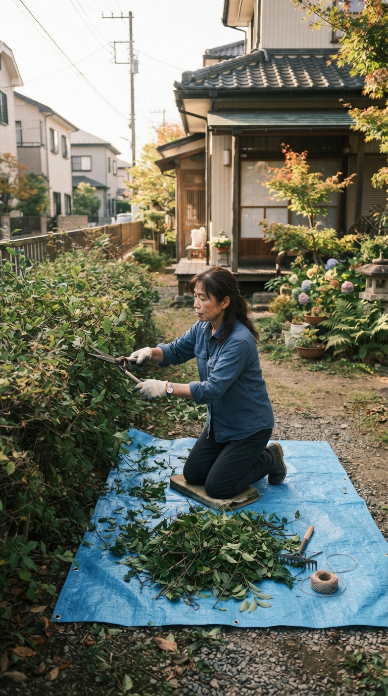 秋の草刈り・庭木の剪定はひとりで抱えない｜大量の枝葉をきれいに片づける頼み方のトップアイコン
