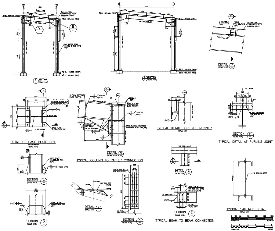 Fabrication and assembly drawings for steel structures