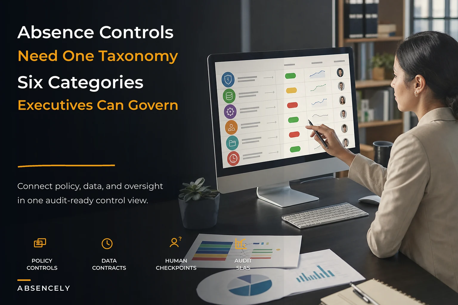 Absence control taxonomy and executive control dashboard