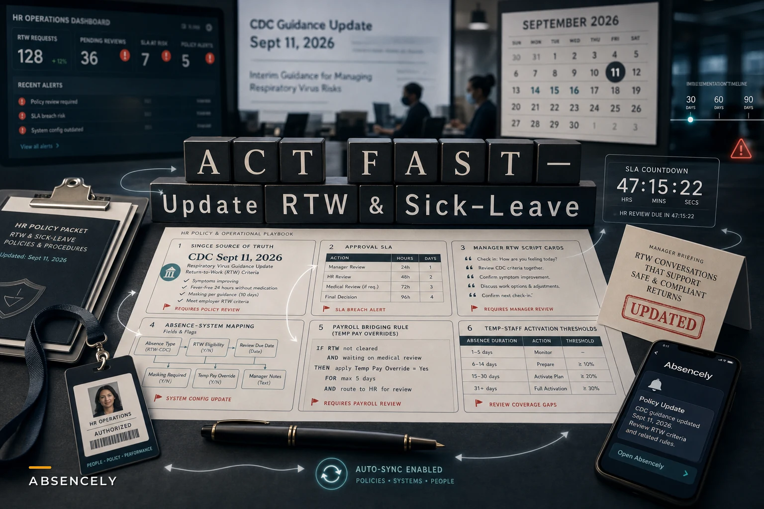 Act fast: Update return‑to‑work and sick‑leave flows after CDC's Sept 2026 respiratory‑virus guidance