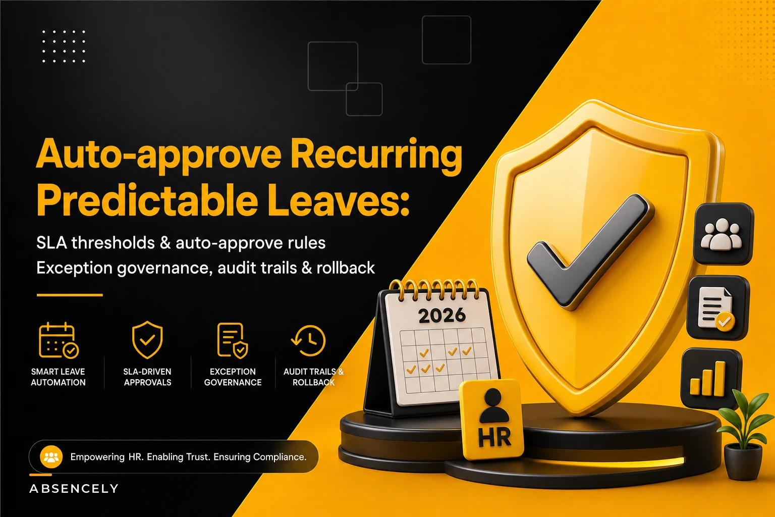 Auto‑approve recurring predictable leaves safely: SLA rules, exception governance and rollback procedures