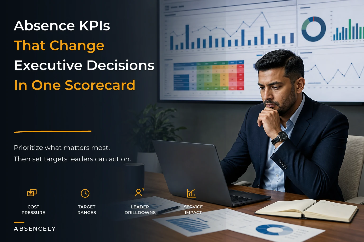Executive absence scorecard: prioritized KPIs, target-setting methodology and a one-page report template