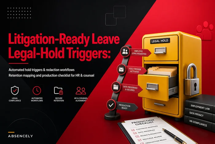Litigation‑ready leave cases: legal‑hold triggers, redaction workflows and retention schedules HR can defend