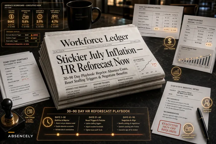 Stickier July Inflation: A 30–90 Day HR Playbook to Reforecast Absence Budgets, Staffing and Benefits