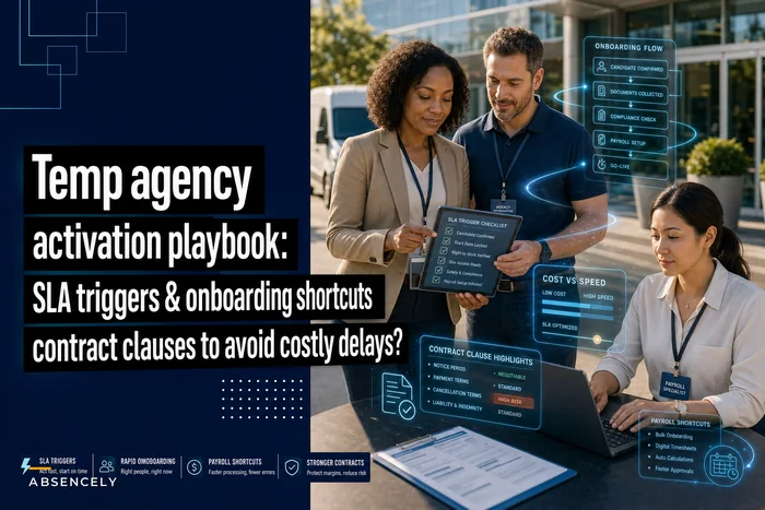 Temp agency activation playbook: SLA triggers, onboarding shortcuts and contract clauses to avoid costly delays
