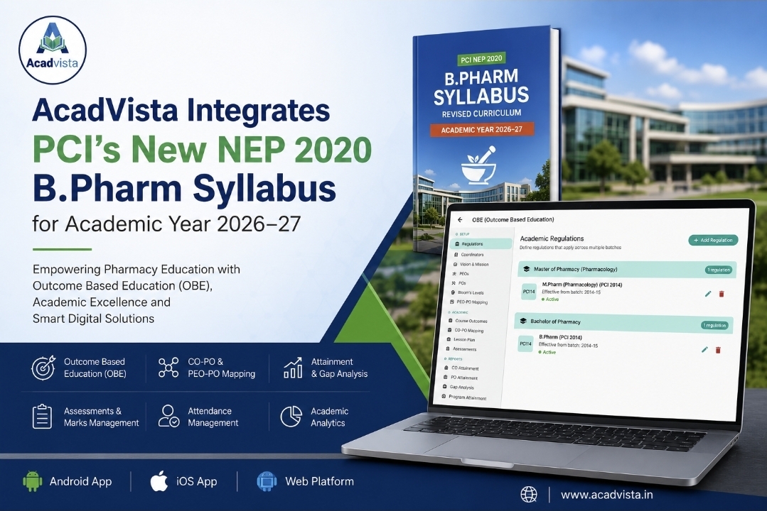 AcadVista Integrates PCI’s New NEP 2020 B.Pharm Syllabus for Academic Year 2026–27 cover