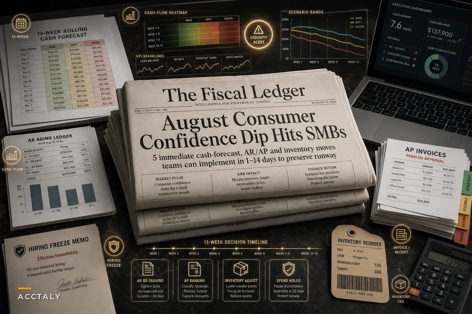 August Consumer Confidence Dip: 5 Immediate Cash‑Forecast, AR/AP, and Inventory Moves SMBs Should Make Now