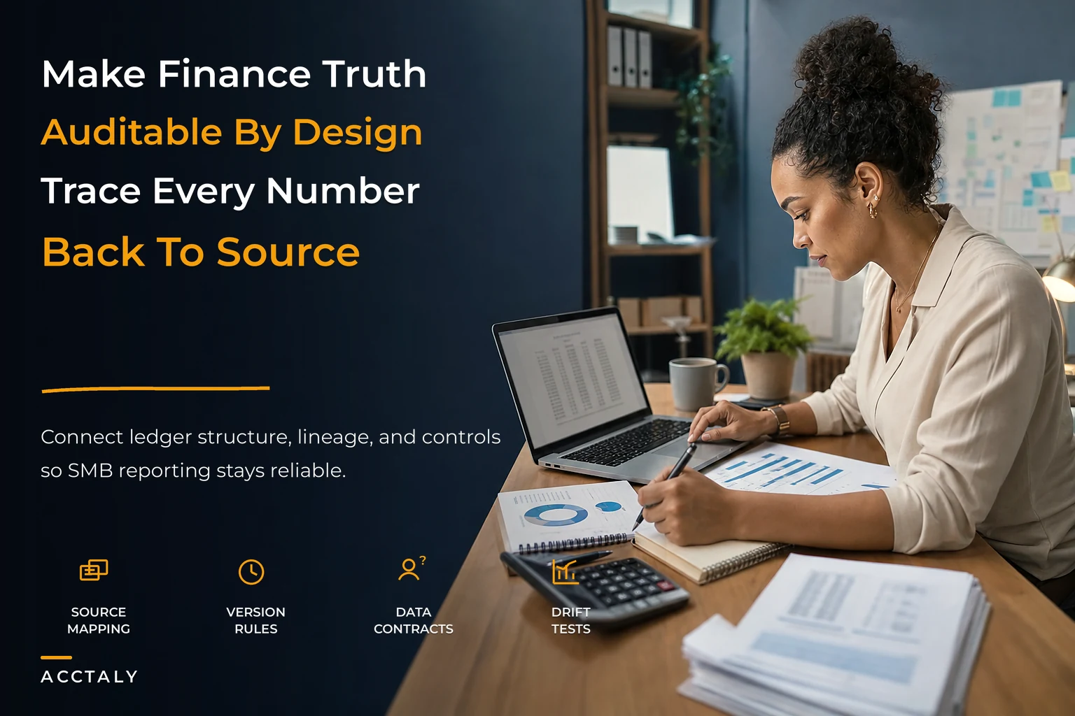 Canonical ledger and data-lineage blueprint for SMB finance