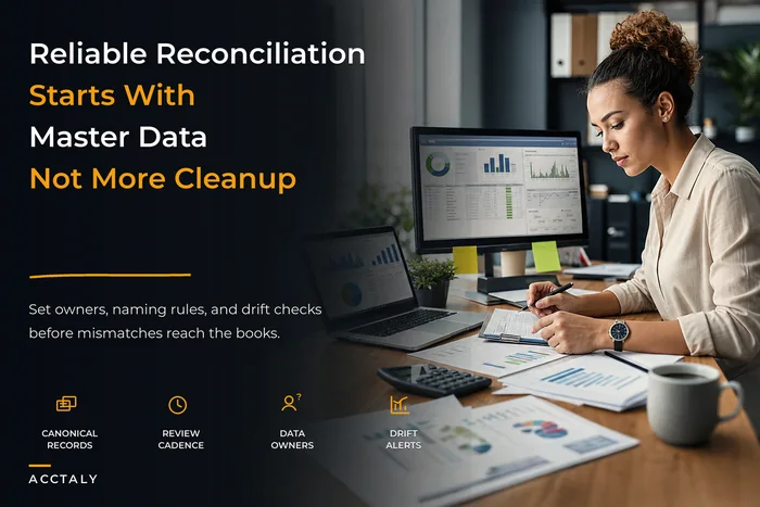 Master-data governance for reliable financial reconciliation in SMBs