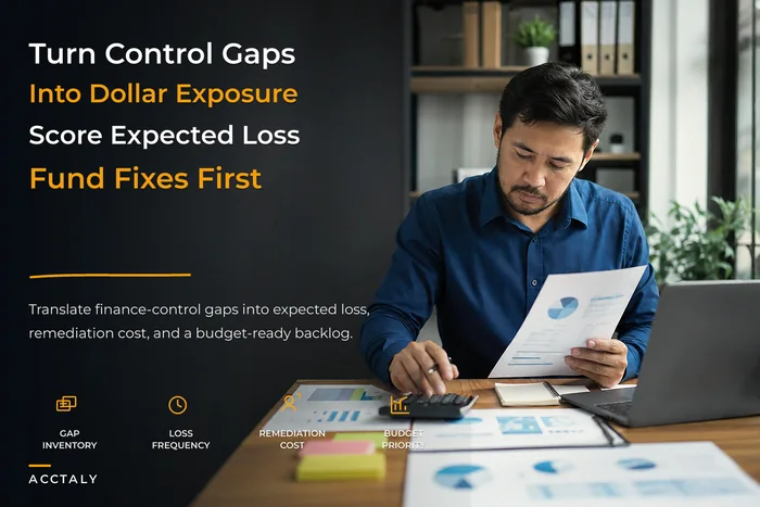 Quantify finance-control gaps as dollar exposure for SMBs
