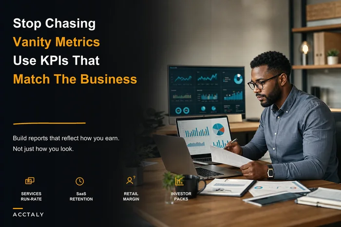 Stop reporting vanity metrics: a financial reporting framework that maps KPIs to services, SaaS and retail businesses