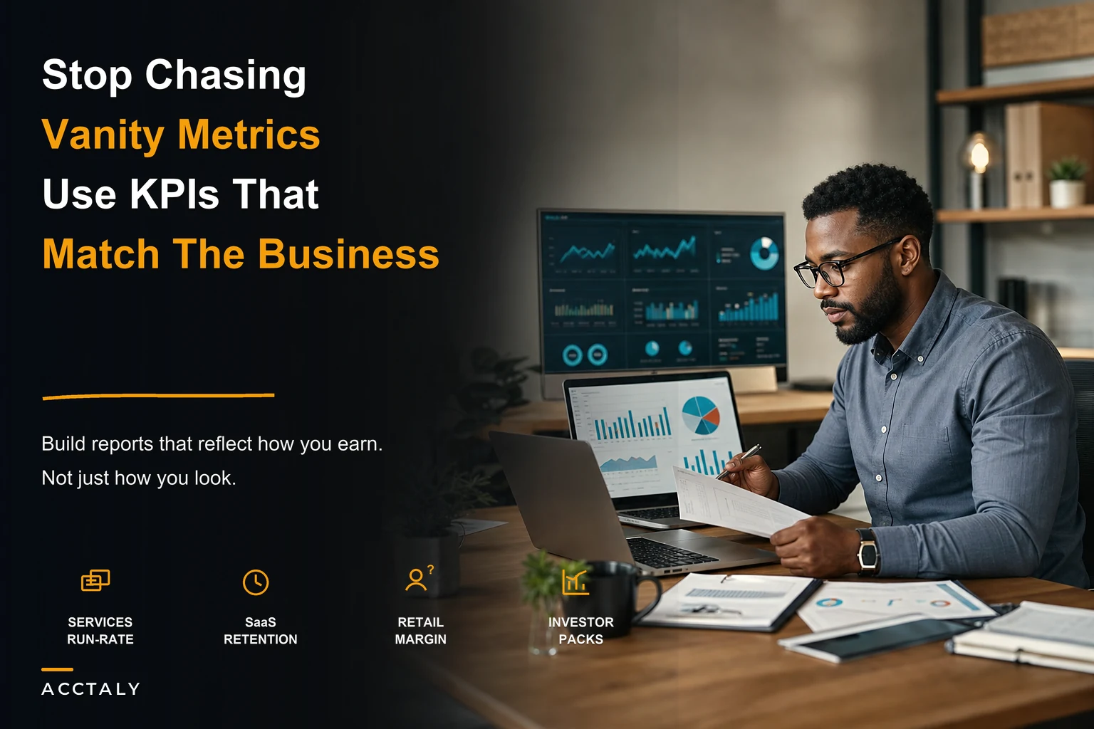Stop reporting vanity metrics: a financial reporting framework that maps KPIs to services, SaaS and retail businesses