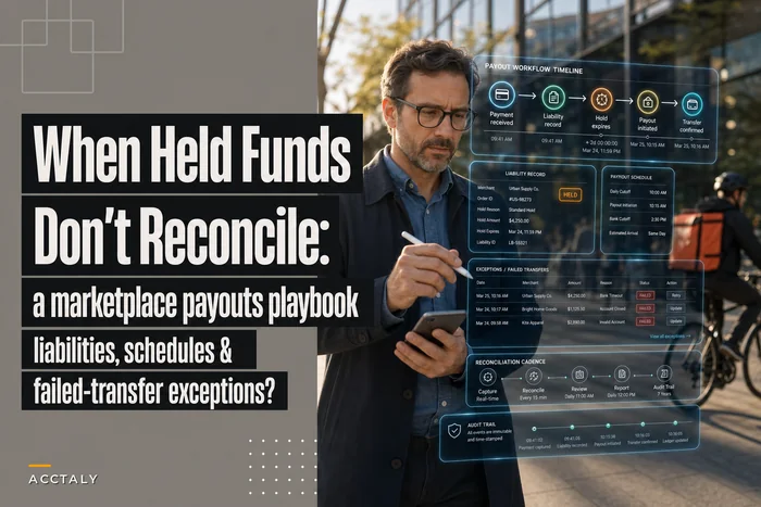 When held funds don’t reconcile: a marketplace payouts playbook for liabilities, payout schedules and failed-transfer exceptions