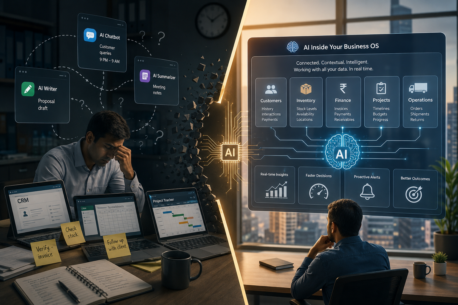 AI Inside Your Business OS vs AI as a Standalone Tool
