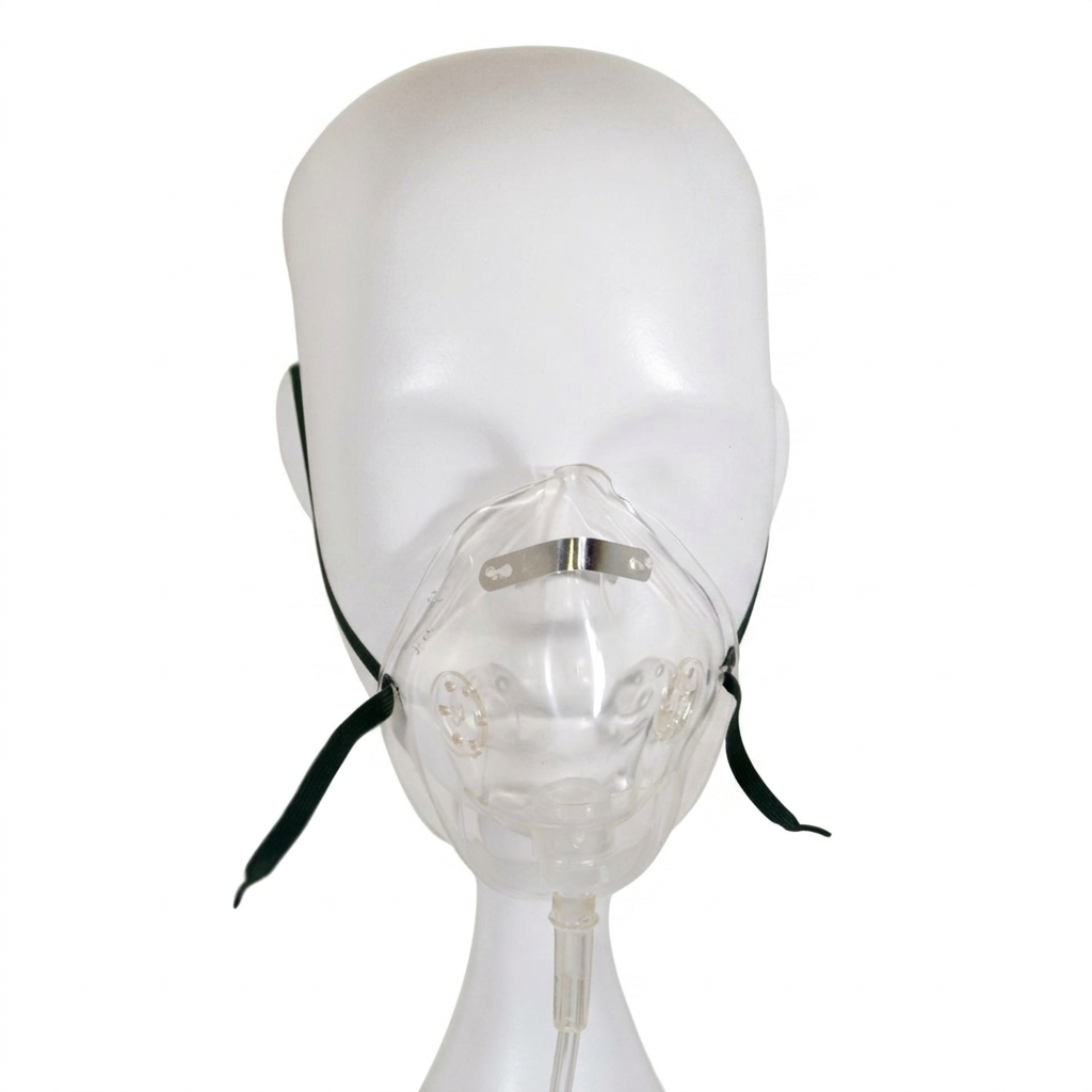 Mascarilla estándar para administración de oxígeno a mayor flujo