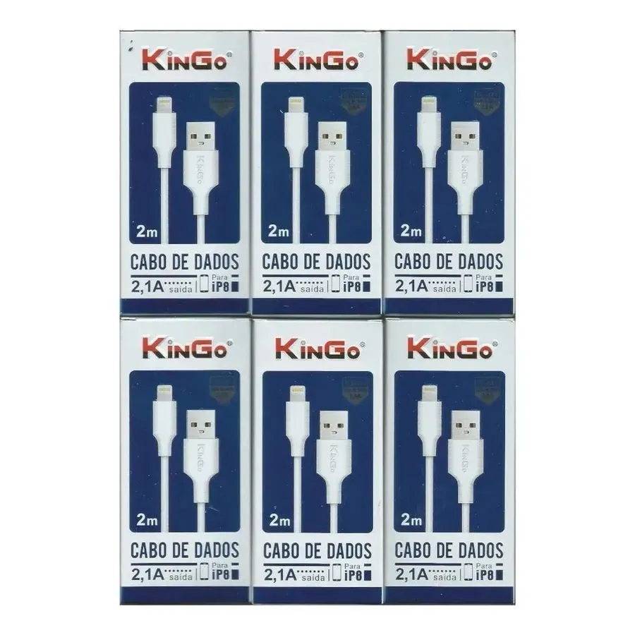 Cabo de Dados Kingo USB-A para Lightning 2m