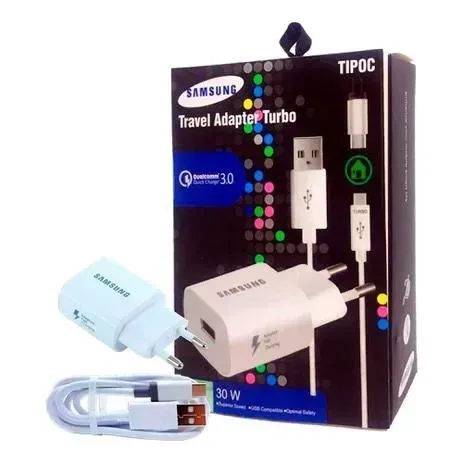 Carregador Samsung Travel Adapter Turbo 30W com Cabo USB-A para USB-C