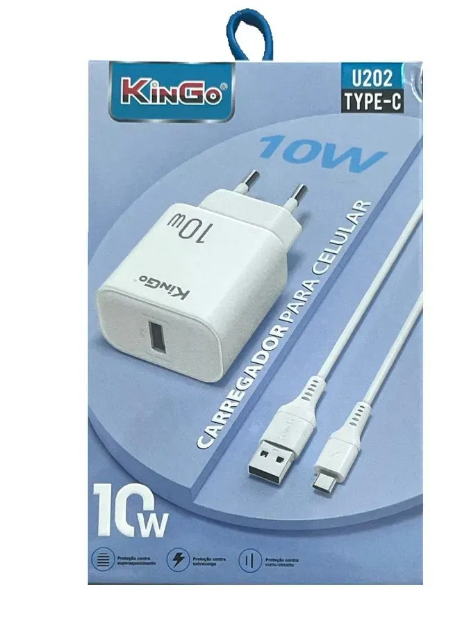 Carregador Completo Kingo U202 10W com Cabo USB-C