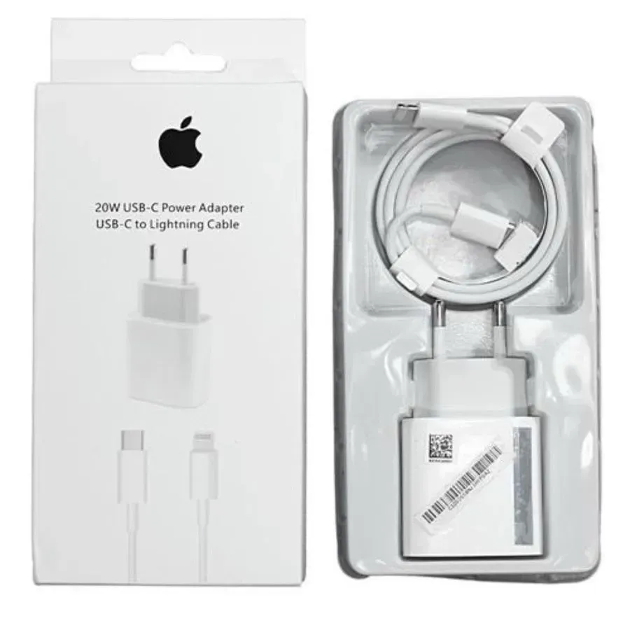 Carregador Completo Apple 20W USB-C com Cabo USB-C para Lightning
