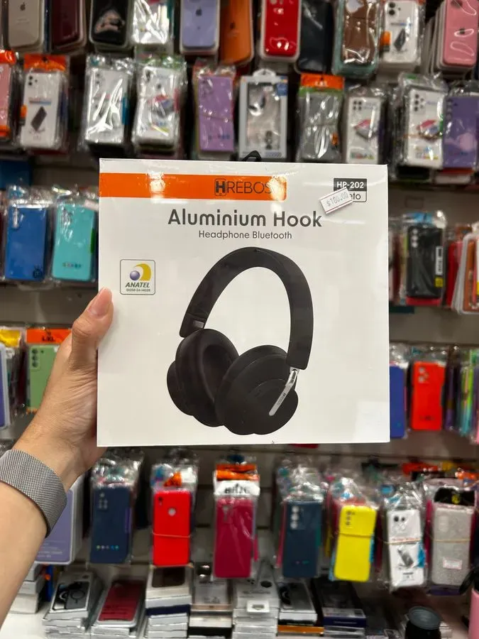 Fone Headphone Bluetooth HREBOS Aluminium Hook HP-202