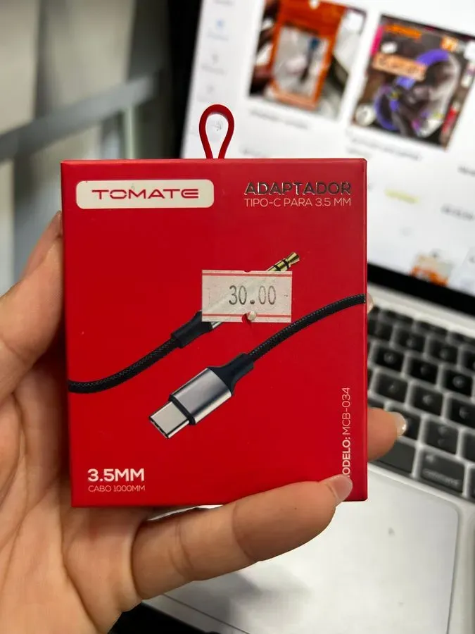 Cabo Adaptador de Áudio TOMATE Tipo-C para 3.5mm 1m